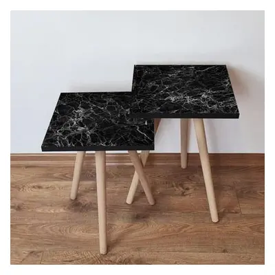 Hanah Home Nesting Table (2 Pieces) 2SHP232 - Black BlackWhite