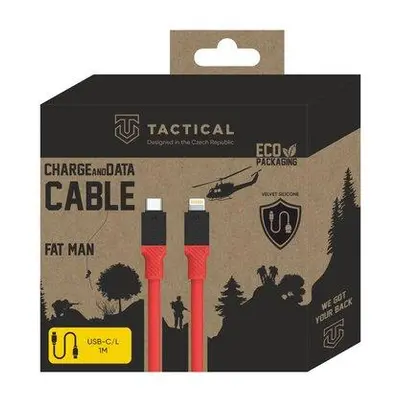 Tactical 57983117398 USB-C/Lightning, 1m, červený