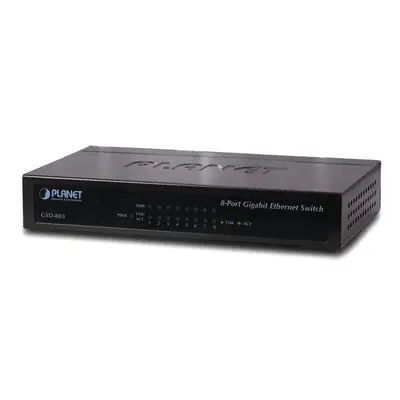 Planet GSD-803 switch 10/100/1000 (8x1000Base-T), EuP, 802.3az, kov, fanless, GSD-803