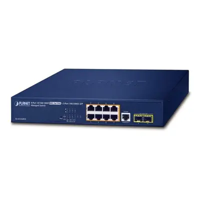 Planet GS-4210-8P2S PoE switch L2/L4, 8x GbE RJ-45, 2x SFP, 8x 802.3at do 120W, Web/SNMP v3, ext