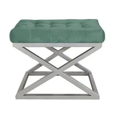 Atelier del Sofa Pouffe Capraz - Silver, Green SilverGreen