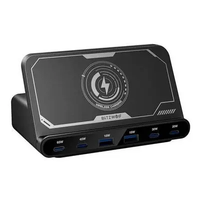 Blitzwolf BW-S27 160W, 2xUSB-A, 4xUSB-C, 15W wireless charger (black)