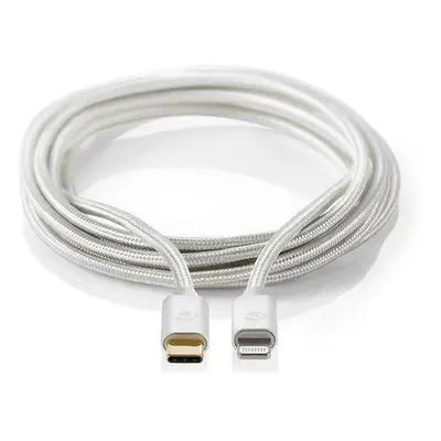 Nedis CCTB39650AL20 Lightning/USB 2.0 / Apple Lightning 8pinový - USB-C zástrčka/ nylon, 2m, stř