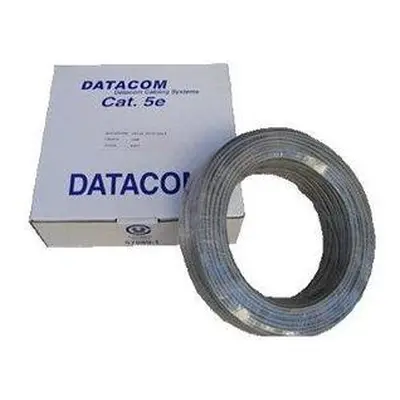 DATACOM kabel drát C5E UTP PVC 100m šedý