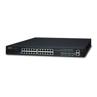 Planet SGS-6341-24T4X L3 switch, 24x 1000Base-T, 4x 10Gb SFP+, HW/IP stack, VSF/Cluster switch, 