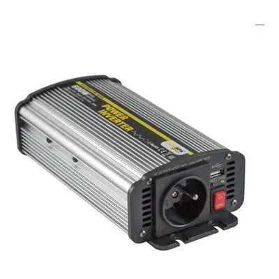 Měnič napětí Carspa CAR600U-242 24V/230V+USB 600W, modifikovaná sinus