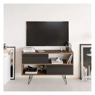 Hanah Home TV Stand Kerby - Anthracite, Walnut AnthraciteWalnut