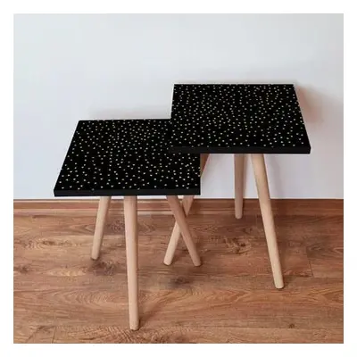 Hanah Home Nesting Table (2 Pieces) 2SHP250 - Black, Gold BlackGold