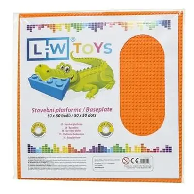 L-W Toys Velká podložka na stavění 50x50 bodů oranžová