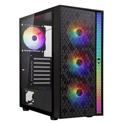 BitFenix skříň Light / ATX / 4x120mm ARGB fan / 2xUSB 3.0 / USB 2.0 / tvrzené sklo / černá, BFC-