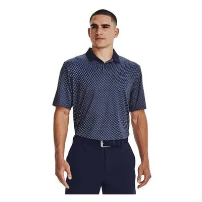 Under Armour Pánské polo tričko Perf 3.0 Printed Polo midnight navy M, Tmavě, modrá