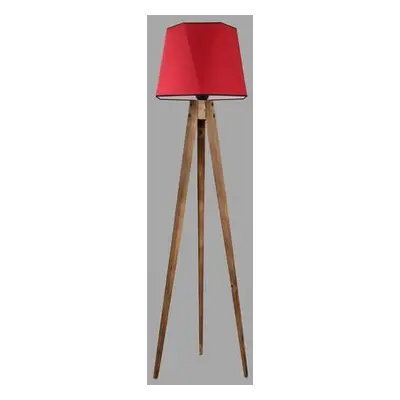 Opviq Floor Lamp Tripod lambader yanık altıgen kırmızı abajurlu Red