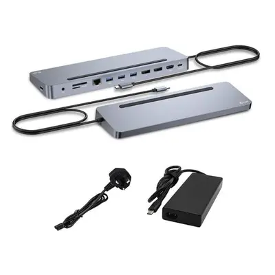 I-tec USB-C Metal Ergonomic 3x 4K Display Docking Station with Power Delivery 100 W + i-tec Univ