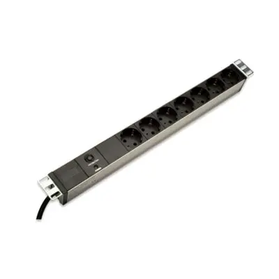 DIGITUS 19" PDU, 1U hliník, SCHUKO -> 7x CEE 7/4, JISTIČ, DN-95403