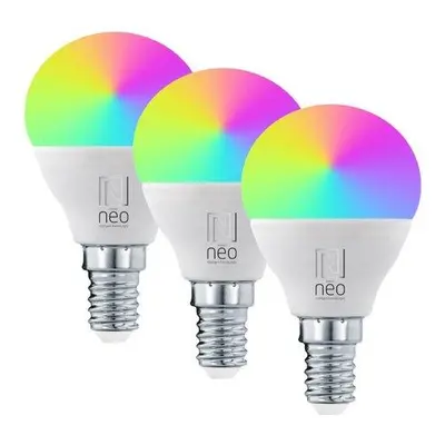 IMMAX NEO LITE SMART sada 3x žárovka LED E14 6W RGB+CCT barevná a bílá, stmívatelná, Wi-Fi, P45,