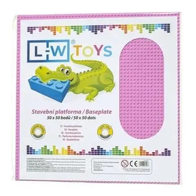 L-W Toys Velká podložka na stavění 50x50 bodů růžová