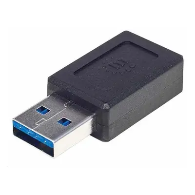 Manhattan USB adaptér, USB 3.1 Gen 2, USB-A Male na USB-C Female, 10 Gbps, černá