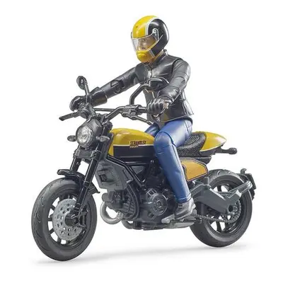 Bruder 63053 BWORLD Motocykl Scrambler Ducati Cafe Racer s jezdcem