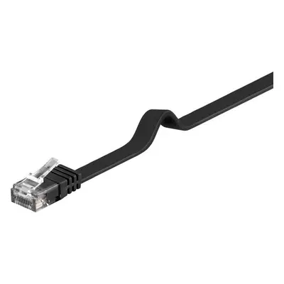 PremiumCord Plochý patch kabel UTP RJ45-RJ45 CAT6 10m černá