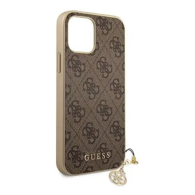 GUHCP12LGF4GBR Guess 4G Charms Zadní Kryt pro iPhone 12 Pro Max 6.7 Brown