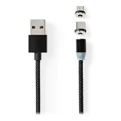 NEDIS USB 2.0 kabel/ USB-A Zástrčka - USB micro-B zástrčka/USB-C zástrčka/ nepřenáší data/ magne