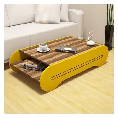 Hanah Home Coffee Table Cool - Walnut, Yellow WalnutYellow