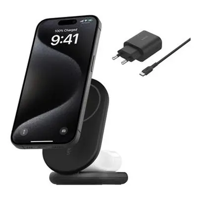 Belkin BOOST CHARGE Qi2 15W 2v1 Magnetický nabíjecí stojan, skládací, černá