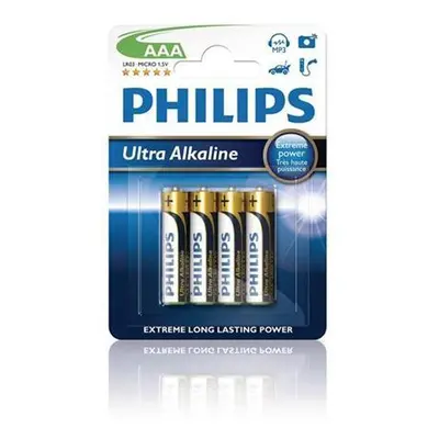 Philips baterie AAA ExtremeLife+, alkalická - 4ks