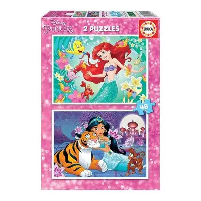 EDUCA Puzzle Disney princezny: Ariel a Jasmína 2x48 dílků