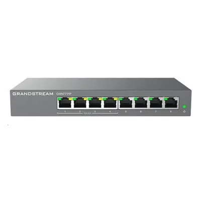 Grandstream GWN7711P Layer 2 Lite managed switch, 8 portů, 4x PoE/PoE+, GWN7711P