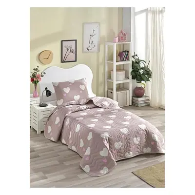 L'essentiel Maison Single Bedspread Set Herz - Dusty Rose Dusty RoseWhite