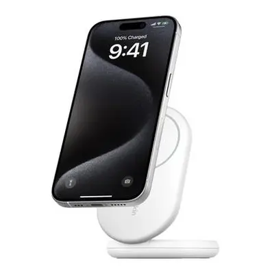 Belkin BOOST CHARGE Qi2 15W Magnetický nabíjecí stojan, skládací, bílá