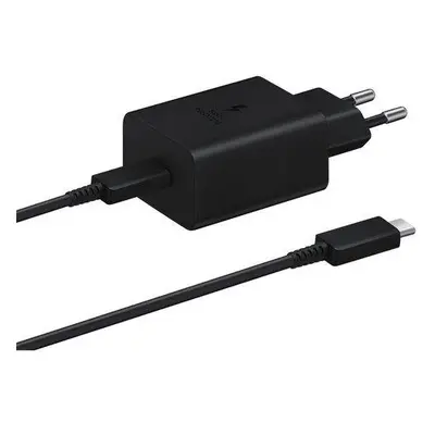 EP-T1510EBE + EP-DA705BBE Samsung 15W Cestovní nabíječka + USB-C/USB-C Datový Kabel Black (OOB B