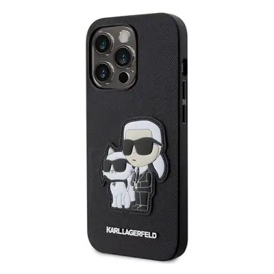 Karl Lagerfeld PU Saffiano Karl and Choupette NFT Zadní Kryt pro iPhone 13 Pro Black