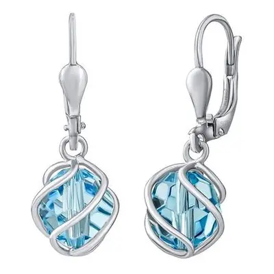 Silvego Stříbrné náušnice York se Swarovski(R) Crystals modré