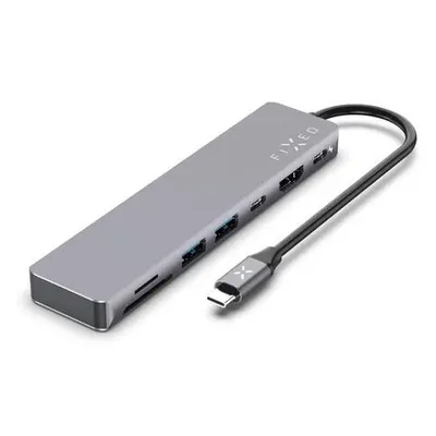 FIXED HUB Card 7v1 USB-C pro notebooky a tablety vesmírně šedý