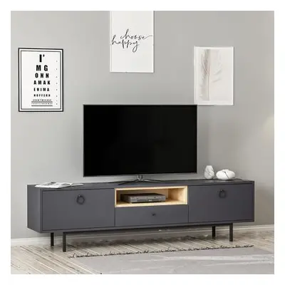 Hanah Home TV Stand Naturel - Anthracite