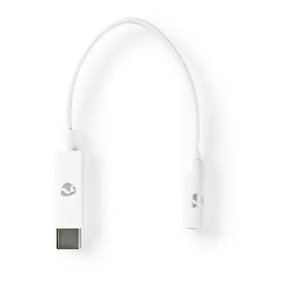 NEDIS USB-C adaptér/ USB-C Zástrčka – 3,5 mm jack zásuvka/ bílý/ 15cm