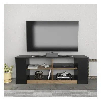 Hanah Home TV Stand Space - Black, Walnut BlackWalnut