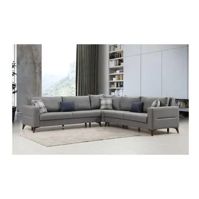 Atelier del Sofa Corner Sofa-Bed Kristal 3+Corner+3 - Dark Grey