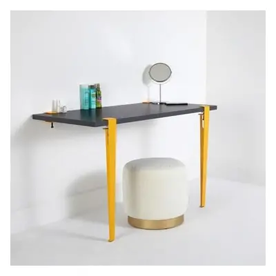 Hanah Home Make-Up Table Thetis - AnthraciteYellow