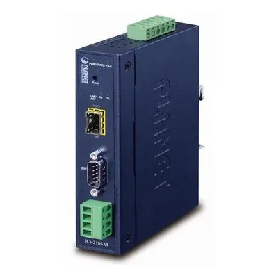 Planet průmyslový konvertor RS-232/422/485 na IP, 1x COM, 1x 100Base-FX/SFP, 9-48VDC, -40~+75°C,