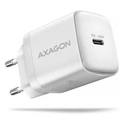 AXAGON ACU-PD20W, nabíječka do sítě 20W, 1x port USB-C, PD3.0/PPS/QC4+/AFC/Apple, bílá