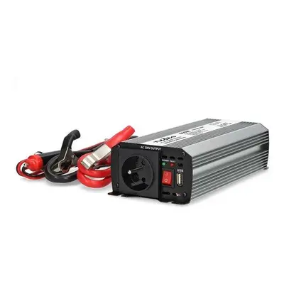 NEDIS měnič napětí/ modifikovaná sinusoida/ 12 V DC/230 V AC 50 Hz/ 600 W (1200 W špička)/ USB-A