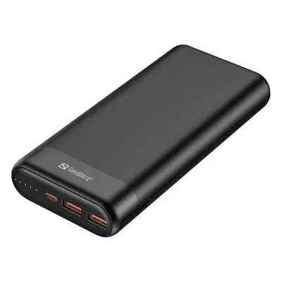 Sandberg Powerbank 20000mAh, USB-C PD 65W + 2x QC3.0, černá