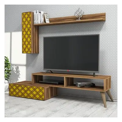 Hanah Home TV Unit Planet - Walnut, Yellow WalnutYellow