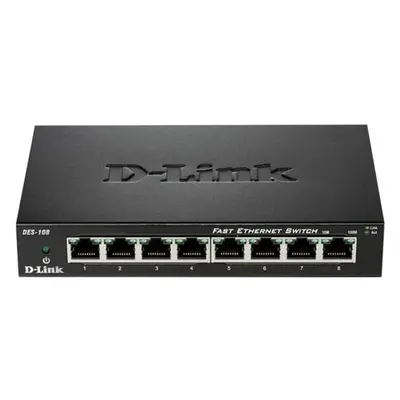 D-Link DES-108 kovový 8-port 10/100 Desktop Switch, 999012825223