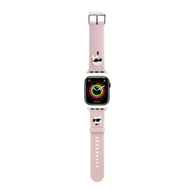 Karl Lagerfeld Karl and Choupette Head NFT Řemínek pro Apple Watch 42/44/45/49 Pink