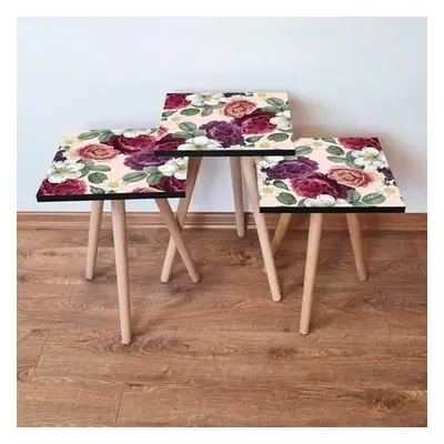 Hanah Home Nesting Table (3 Pieces) 3SHP174 - Multicolor