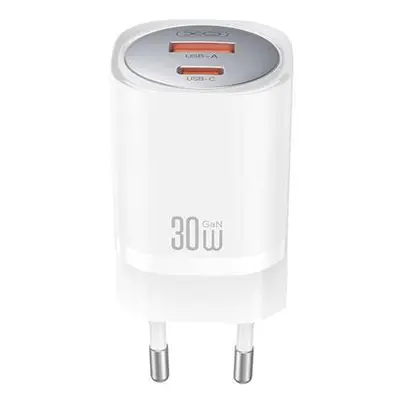 Nástěnná nabíječka XO CE21, 30W, GaN, 1x USB-C, 1x USB-A